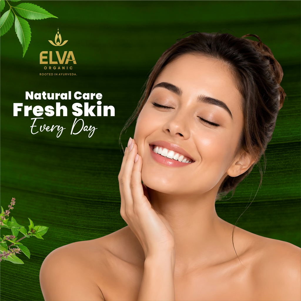 ELVA ORGANIC Ayurvedic face pack for oily skin and pimples for a fresh-looking complexion