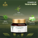 ELVA ORGANIC Tulsi and Neem face pack with Multani Mitti and Aloe Vera for oily skin